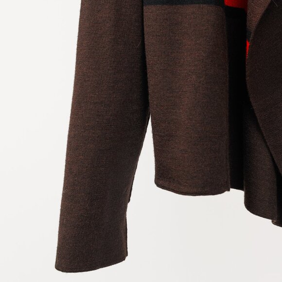 Akris PF/13 Reversible Brown Striped Cashmere & Silk Cardigan - Picture 7 of 12